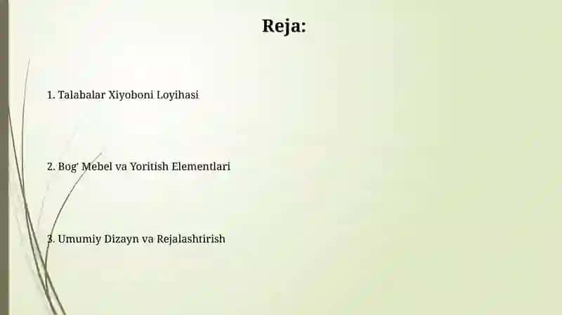 Bog' Mebel va Yoritish Elementlari 2