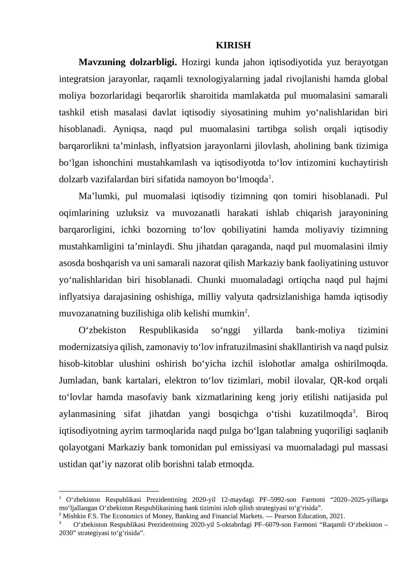 Naqd pul muomalasini tartibga solishda O‘zbekiston Respublikasi Markaziy bankining roli 2