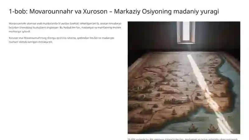 IX–XIV asrlar Movarounnahr va Xuroson madaniyati, maktablari va pedagogik merosi 2