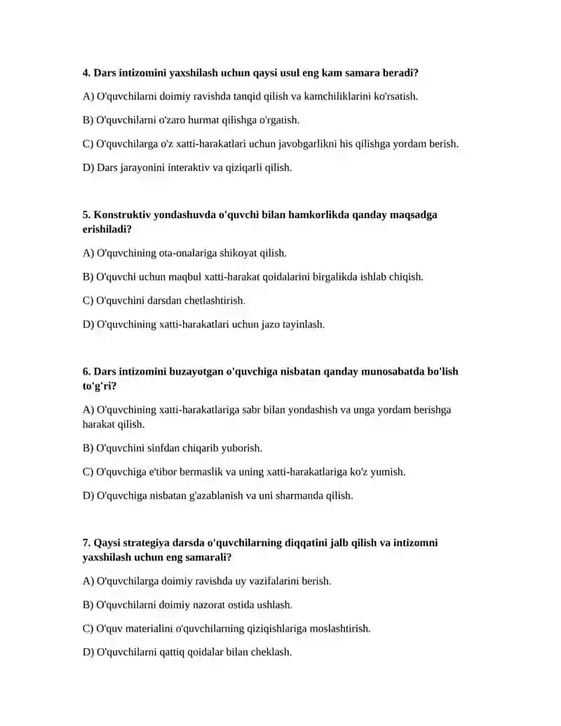 Dars intizomiga salbiy munosabatdagi oʻquvchilarga nisbatan konstruktiv yondashuv va uni loyihalash 2