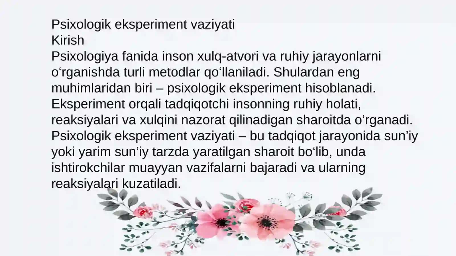 Psixologik eksperiment vaziyati 2