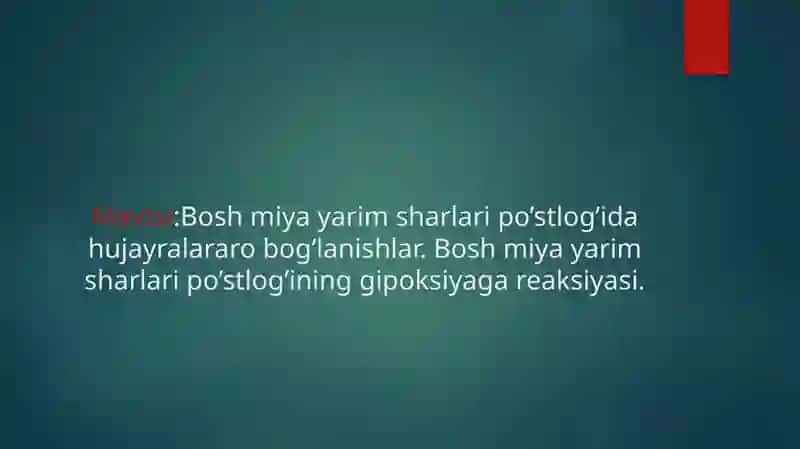 bosh miya yarimsharlari poʻstlogʻida hujayralararo bogʻlanishlar 2