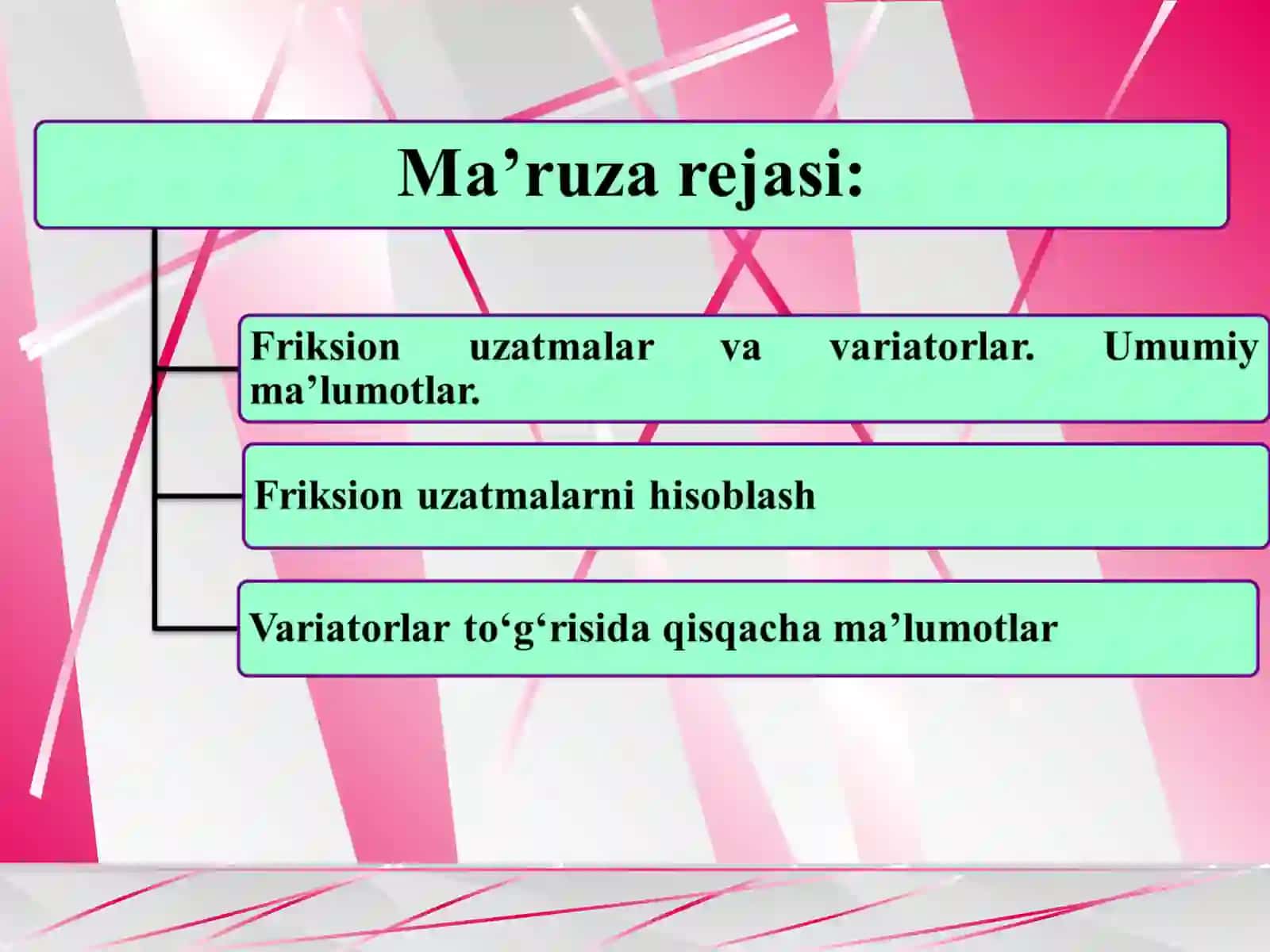 Friksion uzatmalar va variatorlar. Umumiy ma’lumotlar. Friksion uzatmalarni hisoblash. Variatorlar to‘g‘risi­da qisqacha ma’lumotlar 2