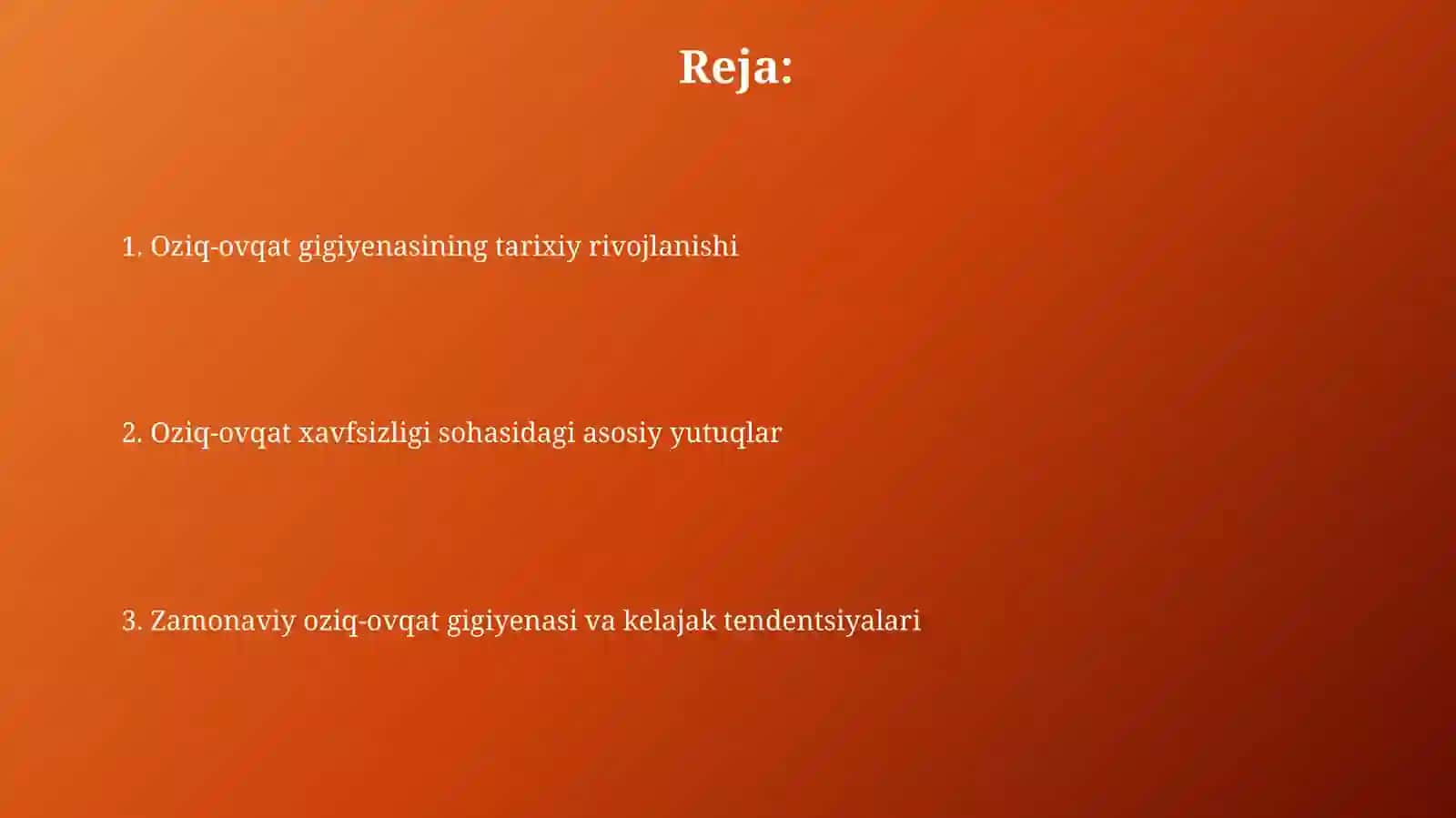 Oziq-ovqat gigiyenasi tarixiy rivojlanishi 2