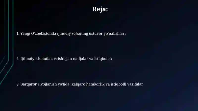 Yangi O'zbekistonda ijtimoiy sohaning ustuvor yo'nalishlari 2