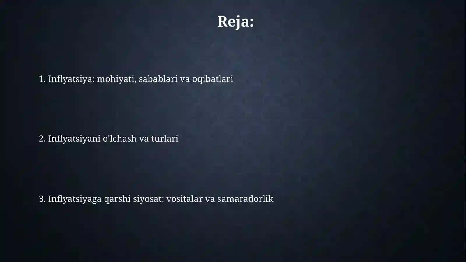 Inflyatsiya va inflyatsiyaga qarshi siyosat 2