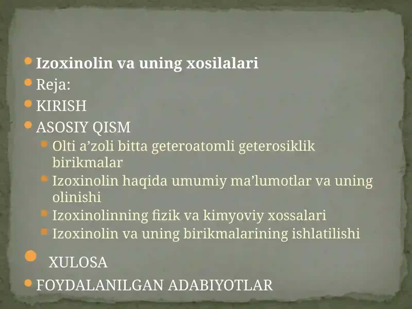 Izoxinolin va uning xosilalari 2