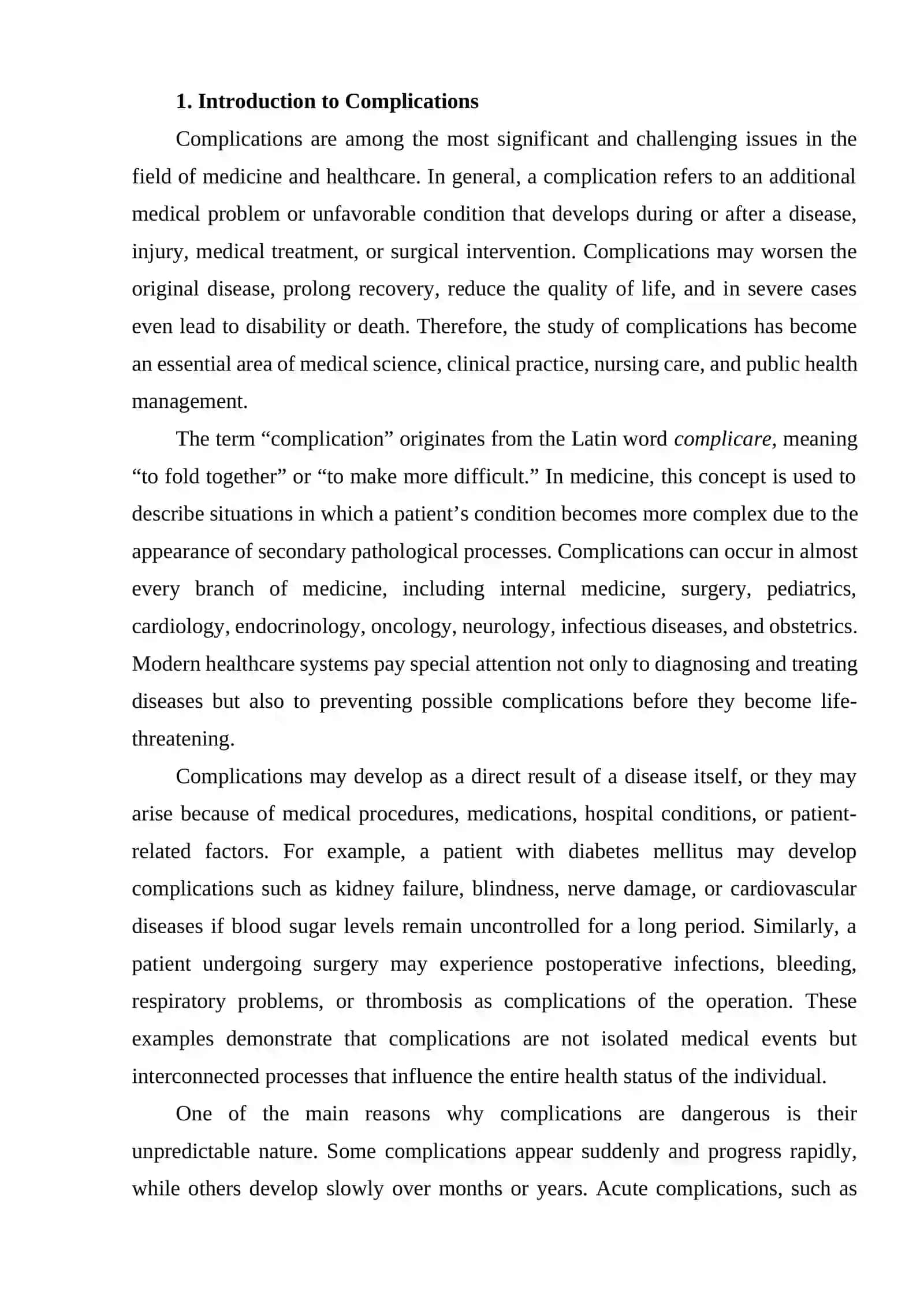 Research into Complications 2