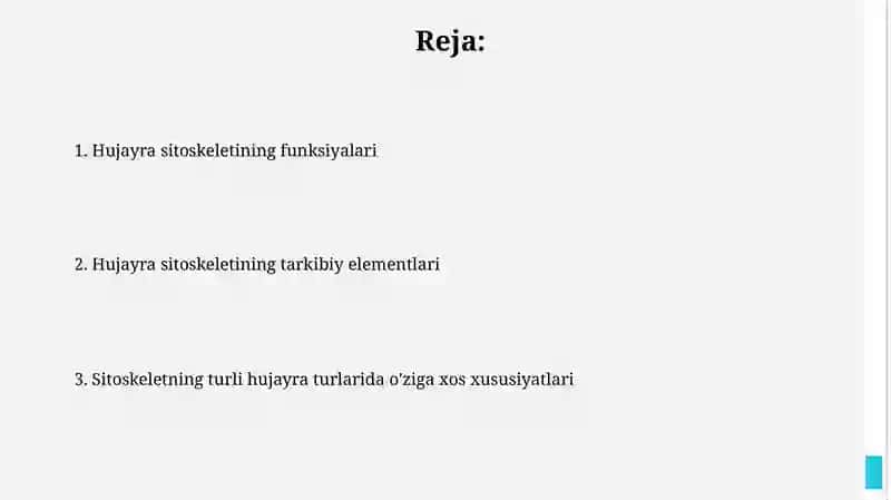 Hujayra skletining strukturaviy va funksional tashkil etilishi 2