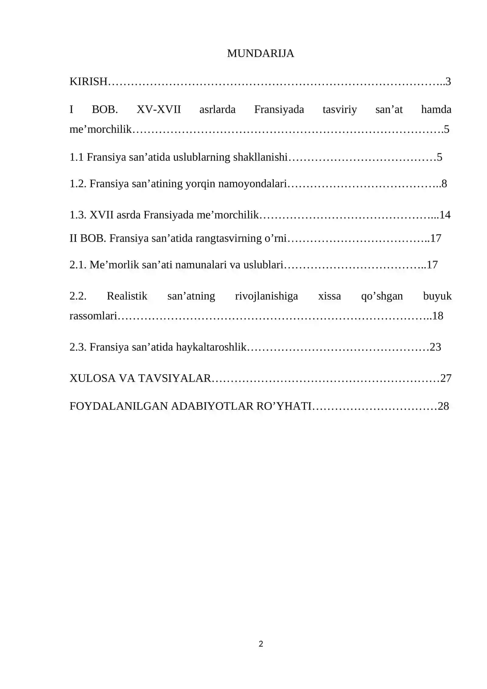 XV-XVII asrlarda Fransiya san’ati 2