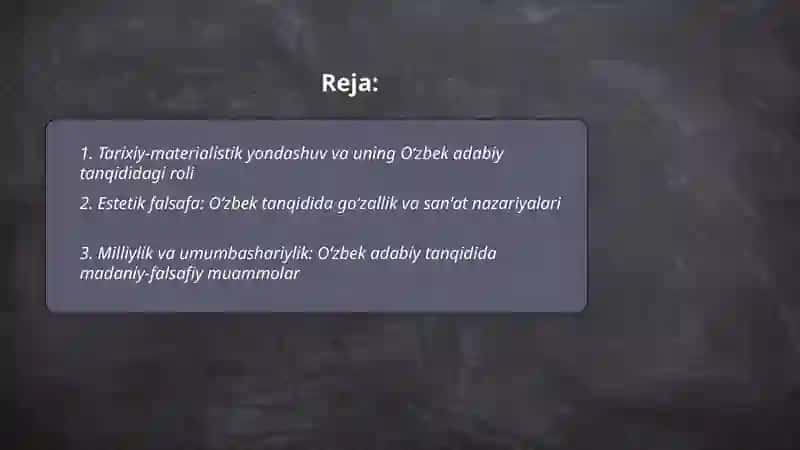 Oʻzbek adabiy tanqidida falsafiy yondashuvlar 2