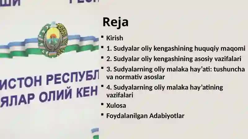 SUDYALAR OLIY KENGASHI VA SUDYALARNING OLIY MALAKA HAY’ATLARINING ASOSIY VAZIFALARI 2