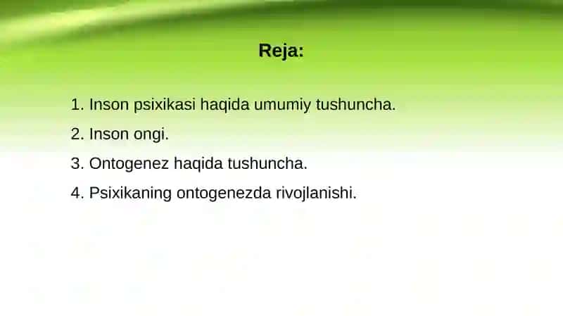 Inson psixikasini ontogenezda rivojlanishi 2