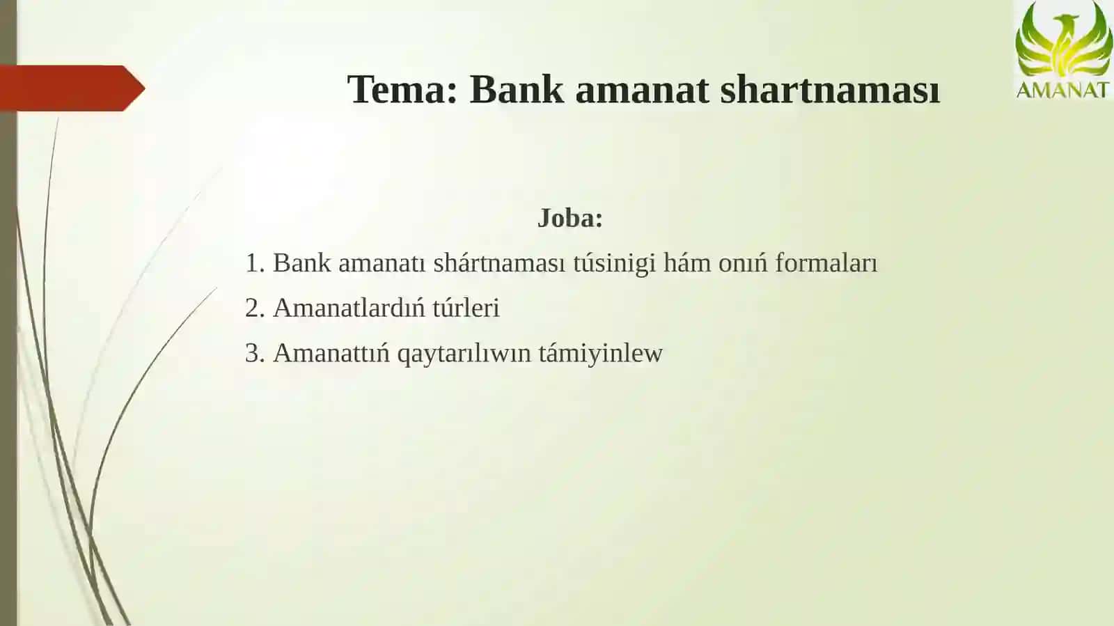 Puxaralıq huquqı páninen óz betinshe jumısı 2