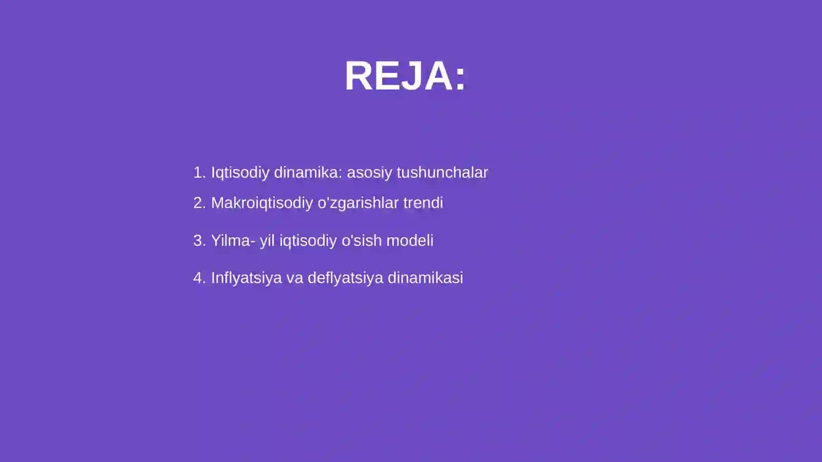 Iqtisodiy dinamika va uni modellashtirish 2