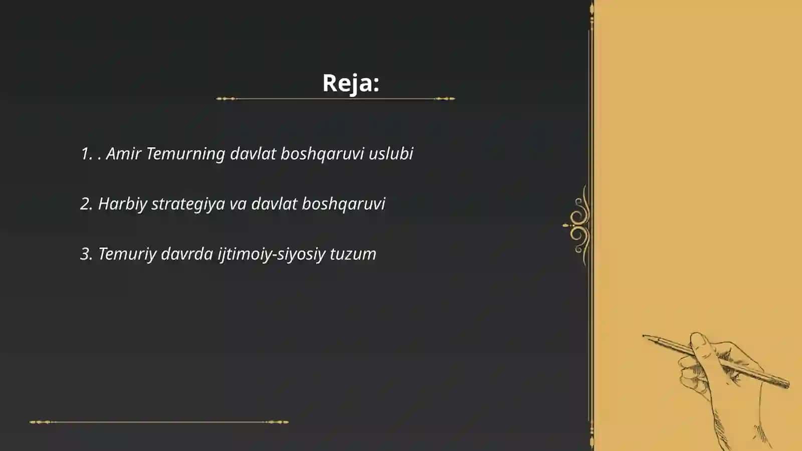 Amir Temurning davlat boshqaruvi 2