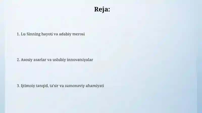 Luy Sin 鲁迅, ning zamonaviy Xitoy adabiyoti boshlanishiga ijodiy ta’siri 2