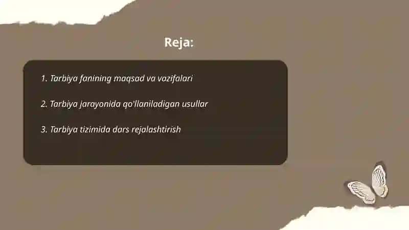Tarbiya fanini oʻqitish jarayoni yaxlit tizim sifatida 2