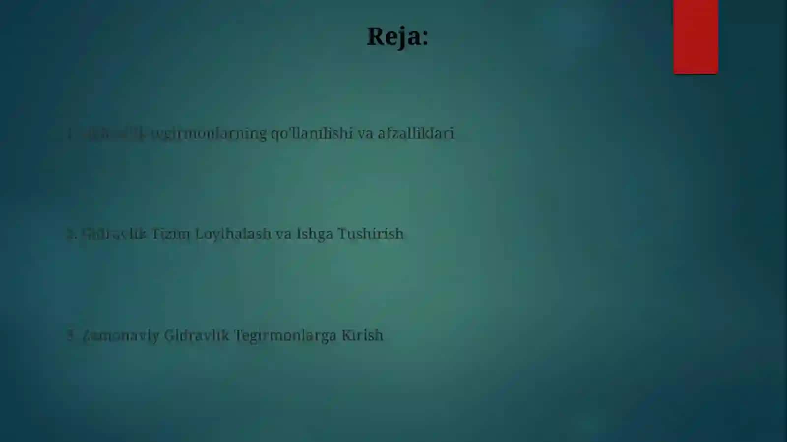 Zamonaviy gidravlik uzatmalijaĝlimaydalagichlar 2