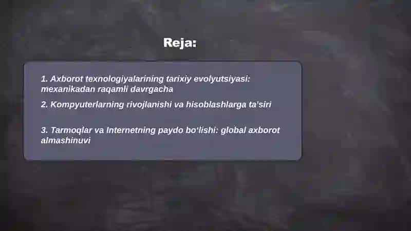 Axborot texnologiyalari evolyutsiyasi 2