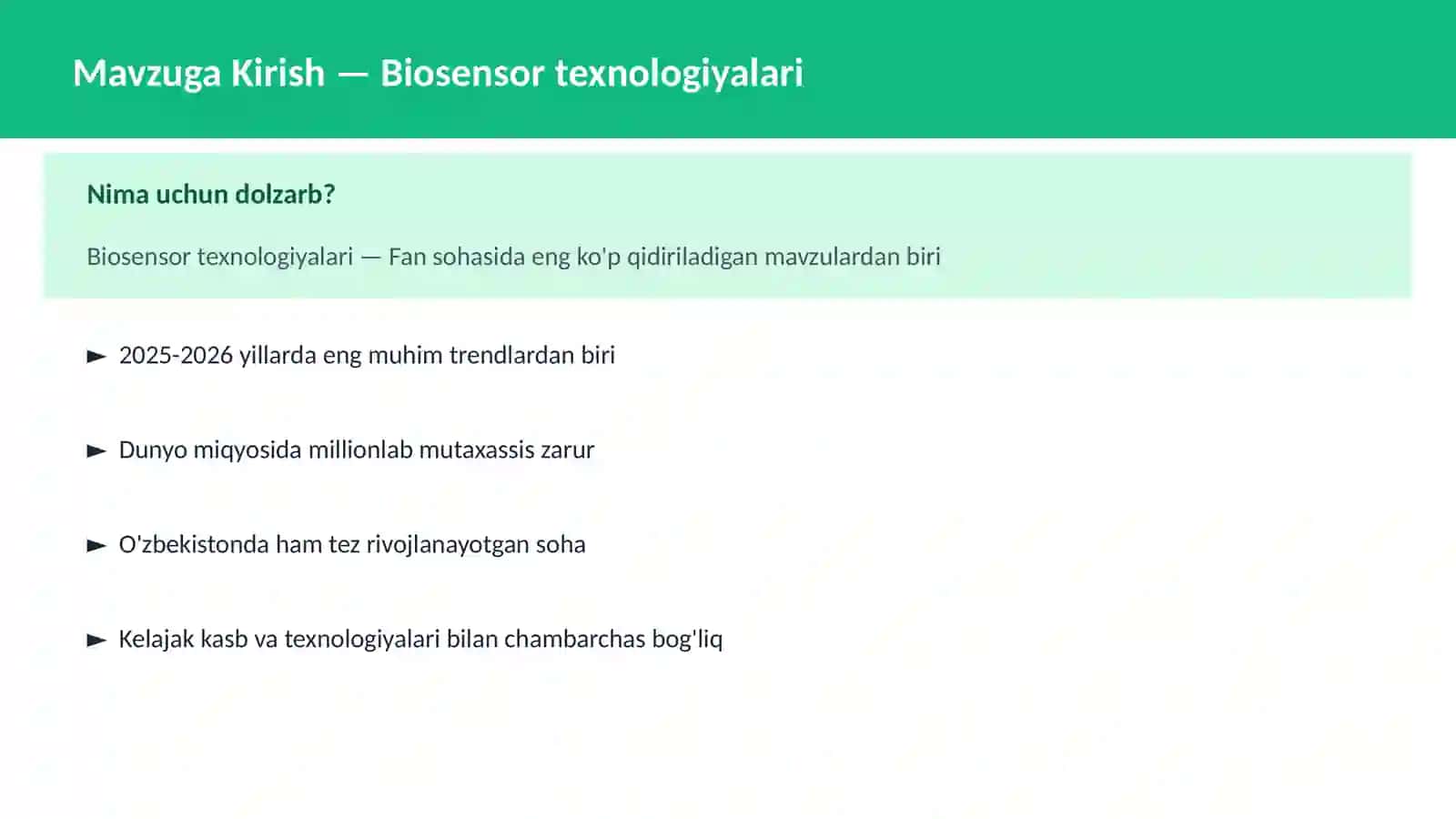 Biosensor texnologiyalari 2