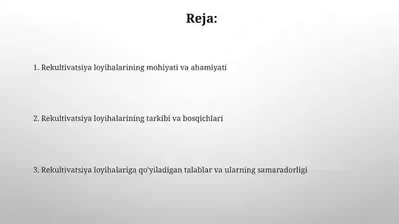 Yer tuzish loyihalari va ularning mazmuni va tarkibi 2