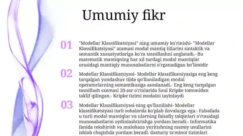 Modellar Klassifikatsiyasi 2
