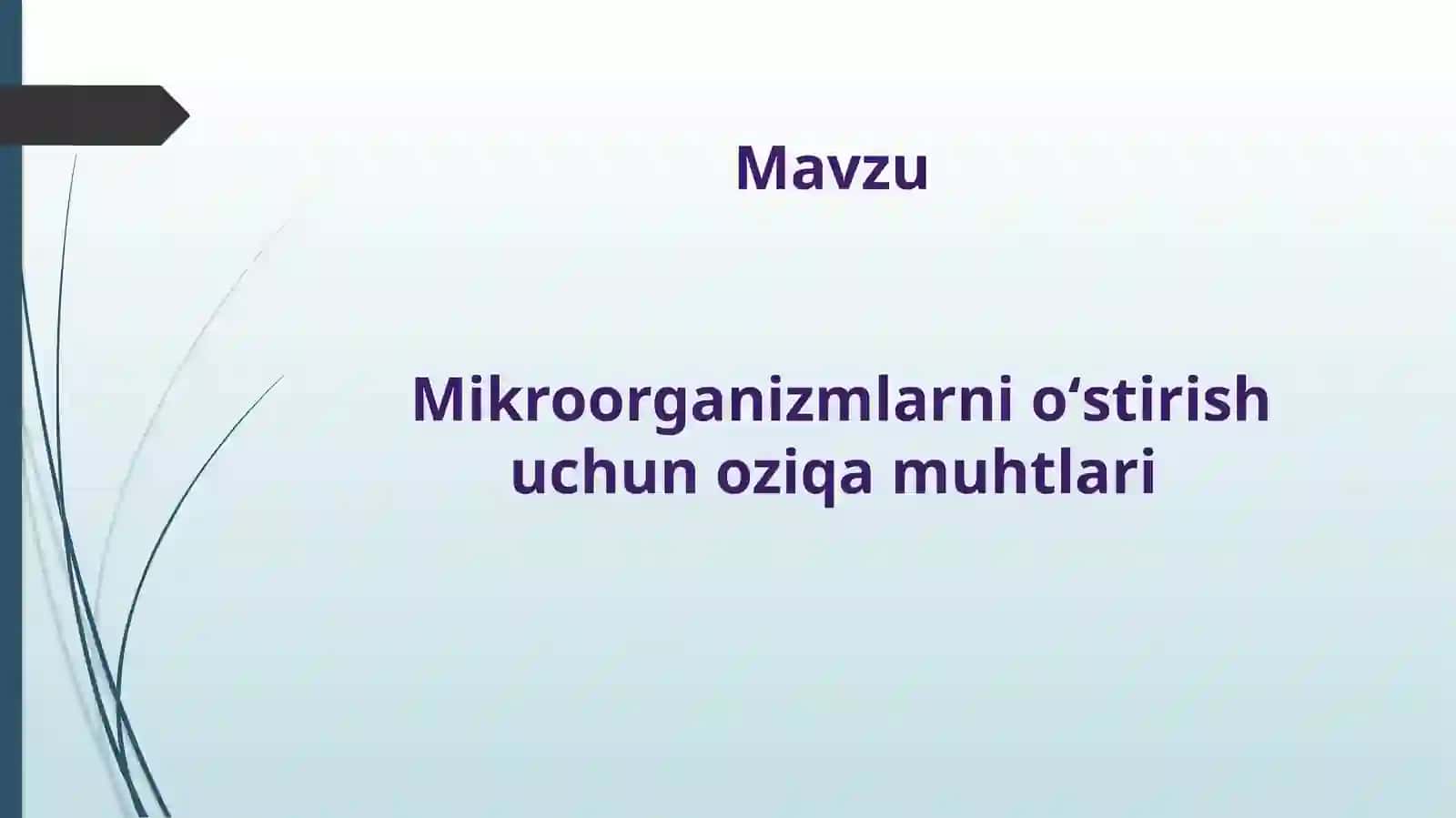 Mikroorganizmlarni oʻstirish uchun oziqa muhtlari 2