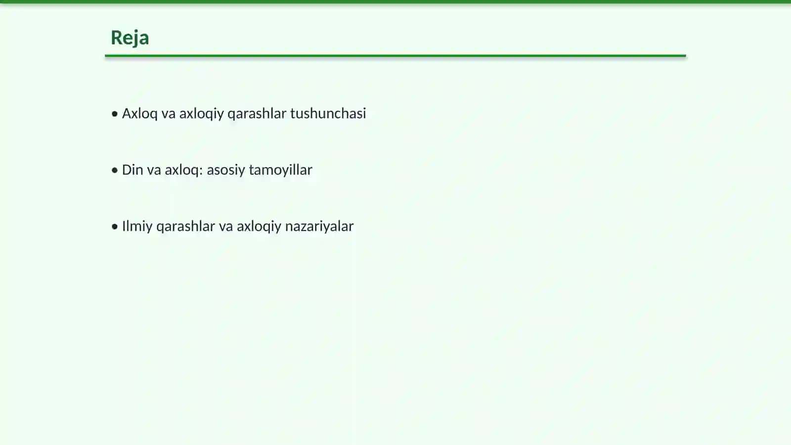 Axloqning paydo bòlishiga oid diniy, ilmiy qarashlar tasnifi Falsafa fani 2