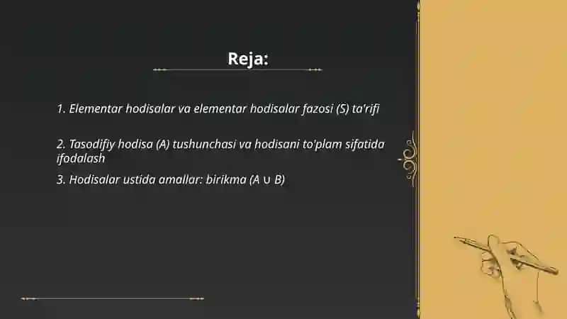 Ehtimollar nazariyasi elementlari 2
