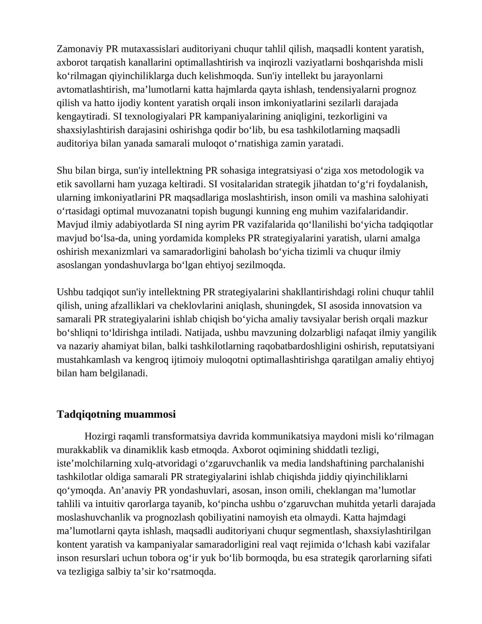 Sun'iy intellekt yordamida PR strategiyalarini yaratish 2