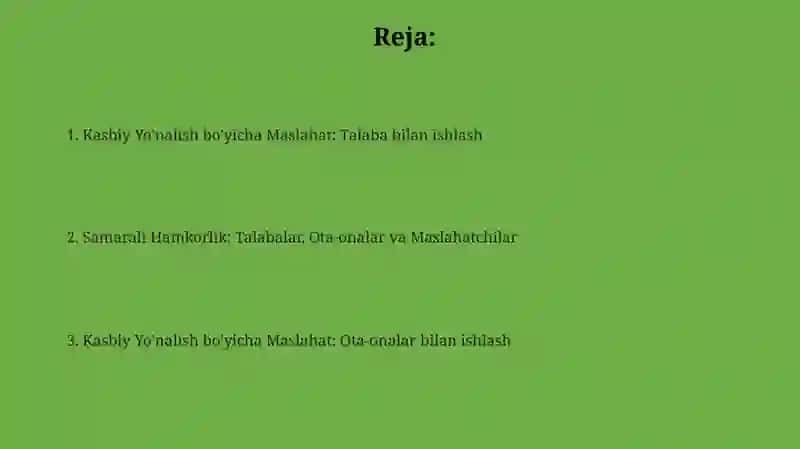 Kasb-hunar bo'yicha ta'lim va martaba imkoniyatlari 2