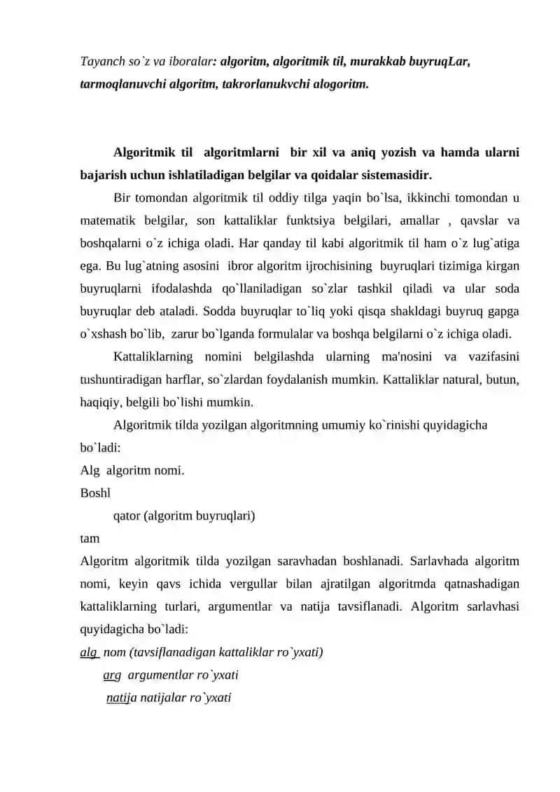 Algoritmik til va Paskal dasturlash tili 2