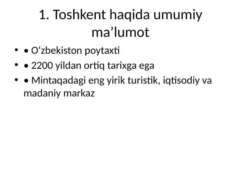 Toshkent Turistik Mintaqasi 2