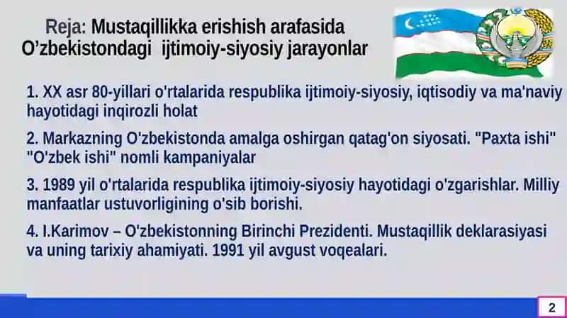 O’ZBEKISTONNING YANGI TARIXI 2