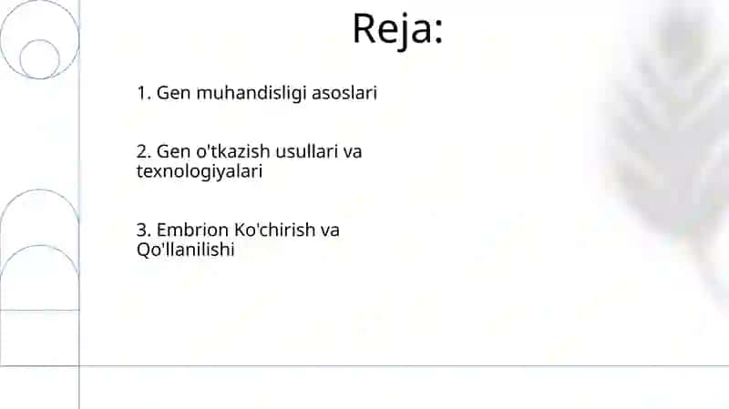 Gen injeneryasi va biotexnologiya genenusxa koʻchirish va embrion transplantatsiya 2