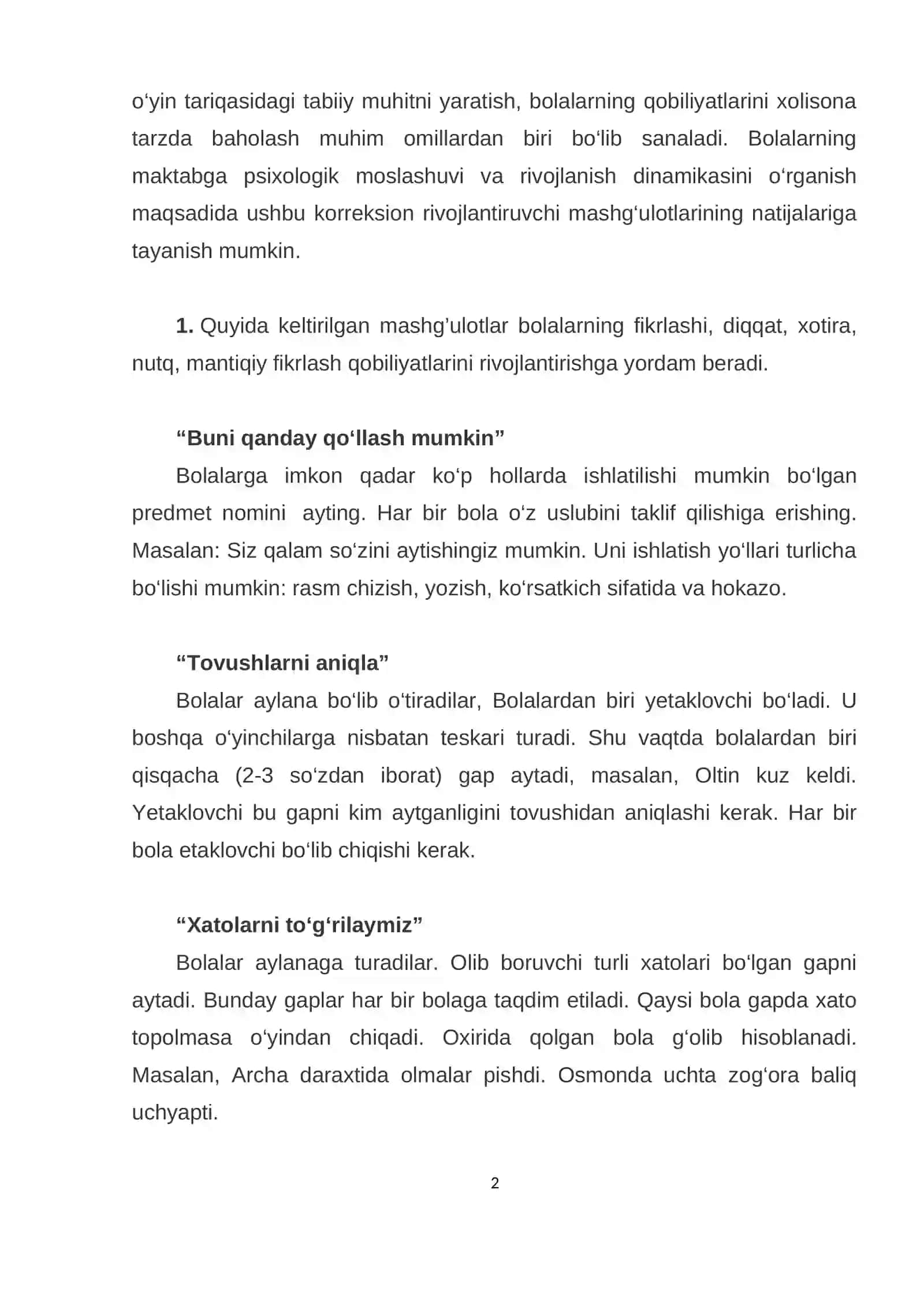 Korrektsion rivojlantiruvchi mashg‘ulotlar 2