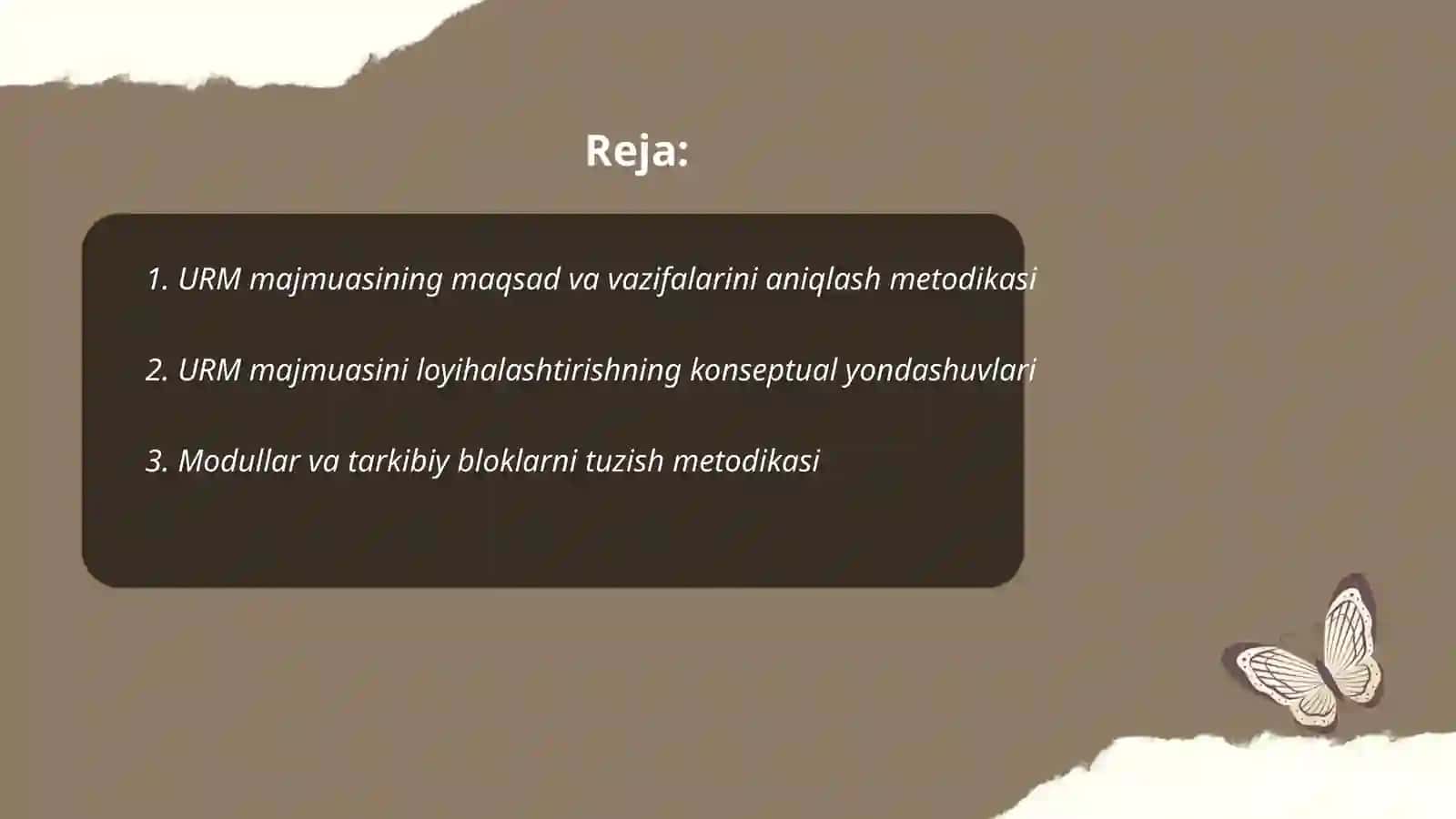 URM majmuasini tuzish metodikasi 2