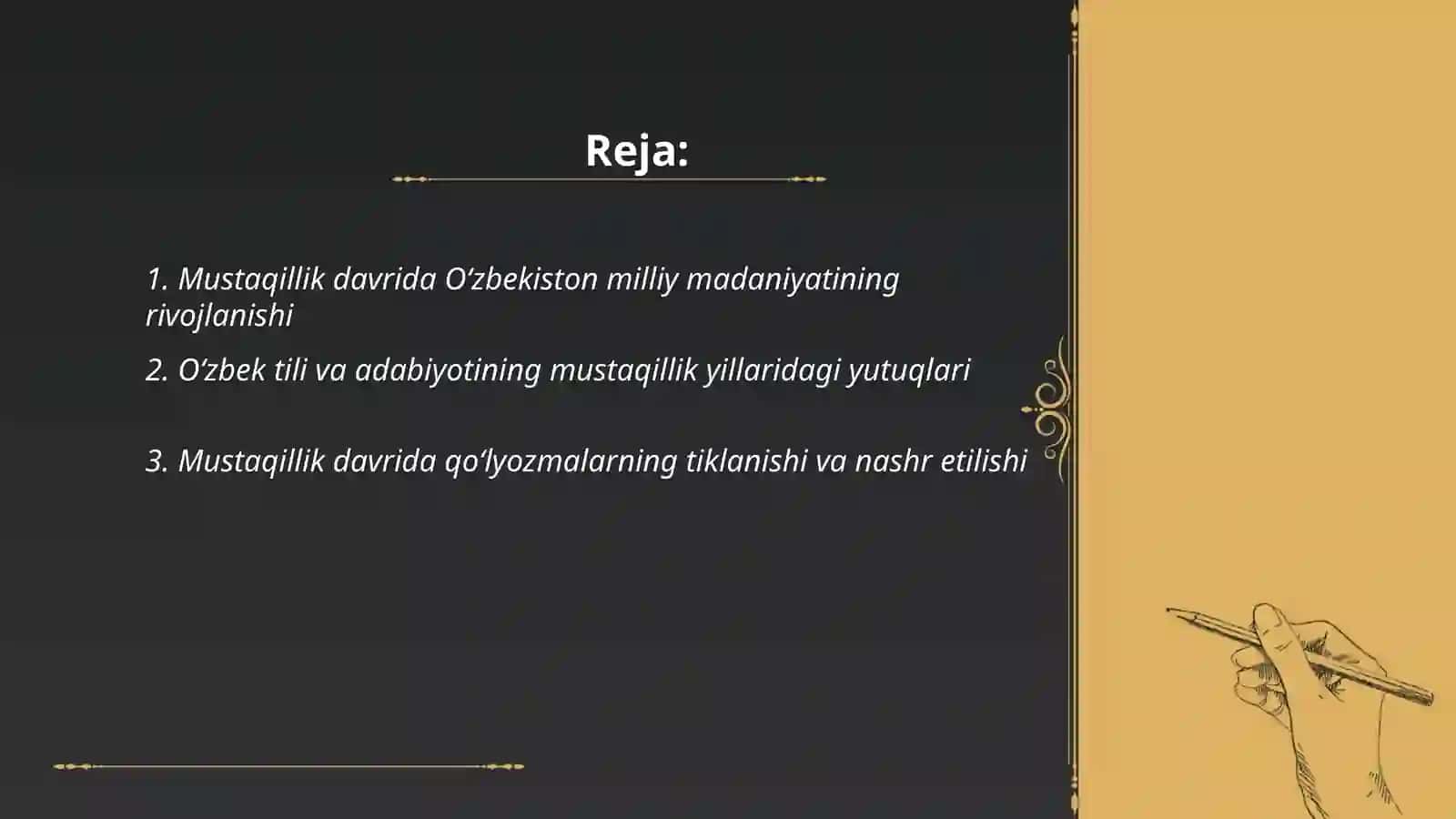 Mustaqillik yillaridagi O'zbekistondagi ma'naviy va madaniy taraqqiyot 2