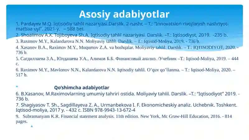 Iqtisodiy tahlilning predmeti, asosiy vazifalari va tamoyillari 2