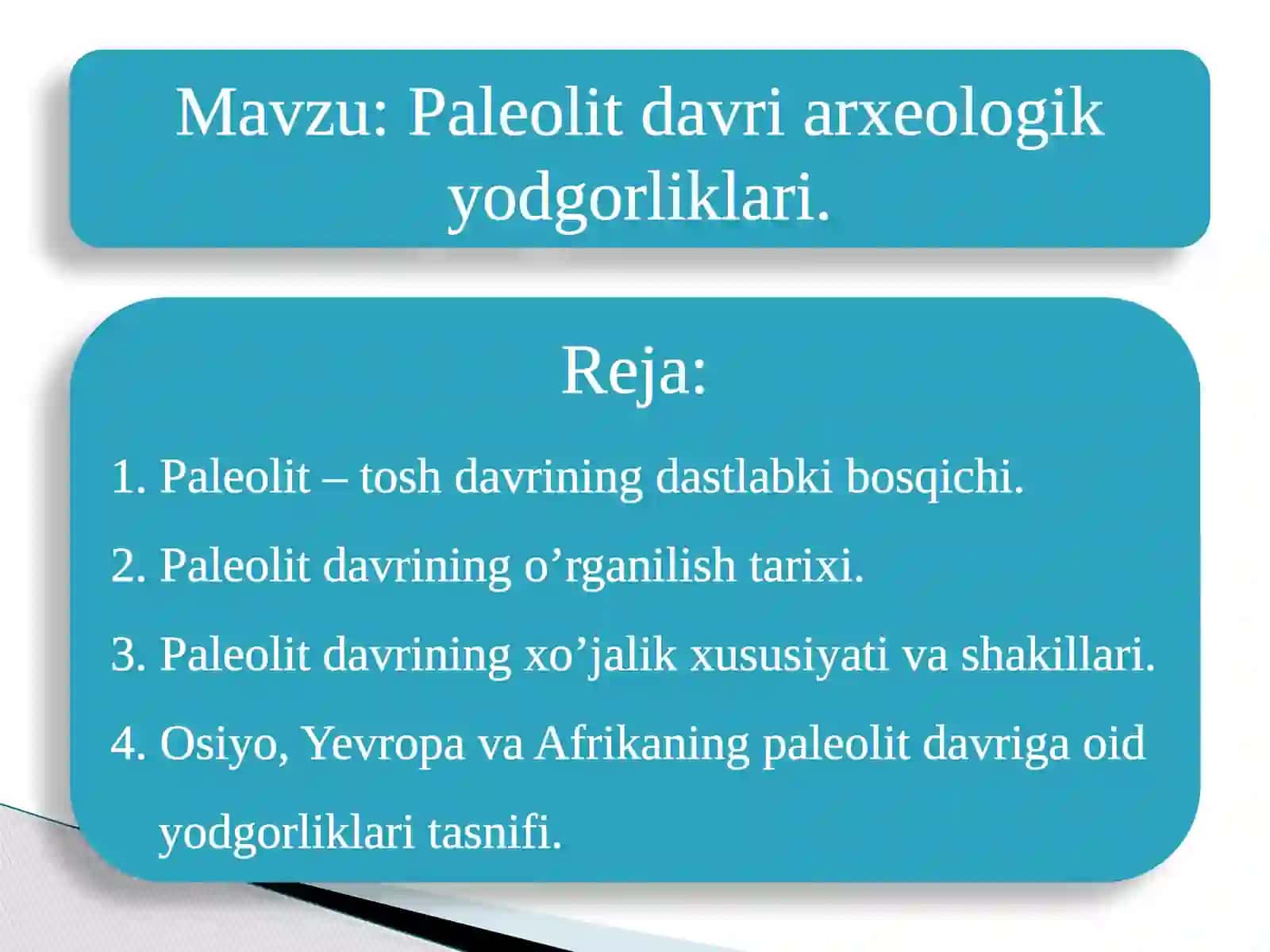 Paleolit Davri Arxeologik Yodgorliklari 2