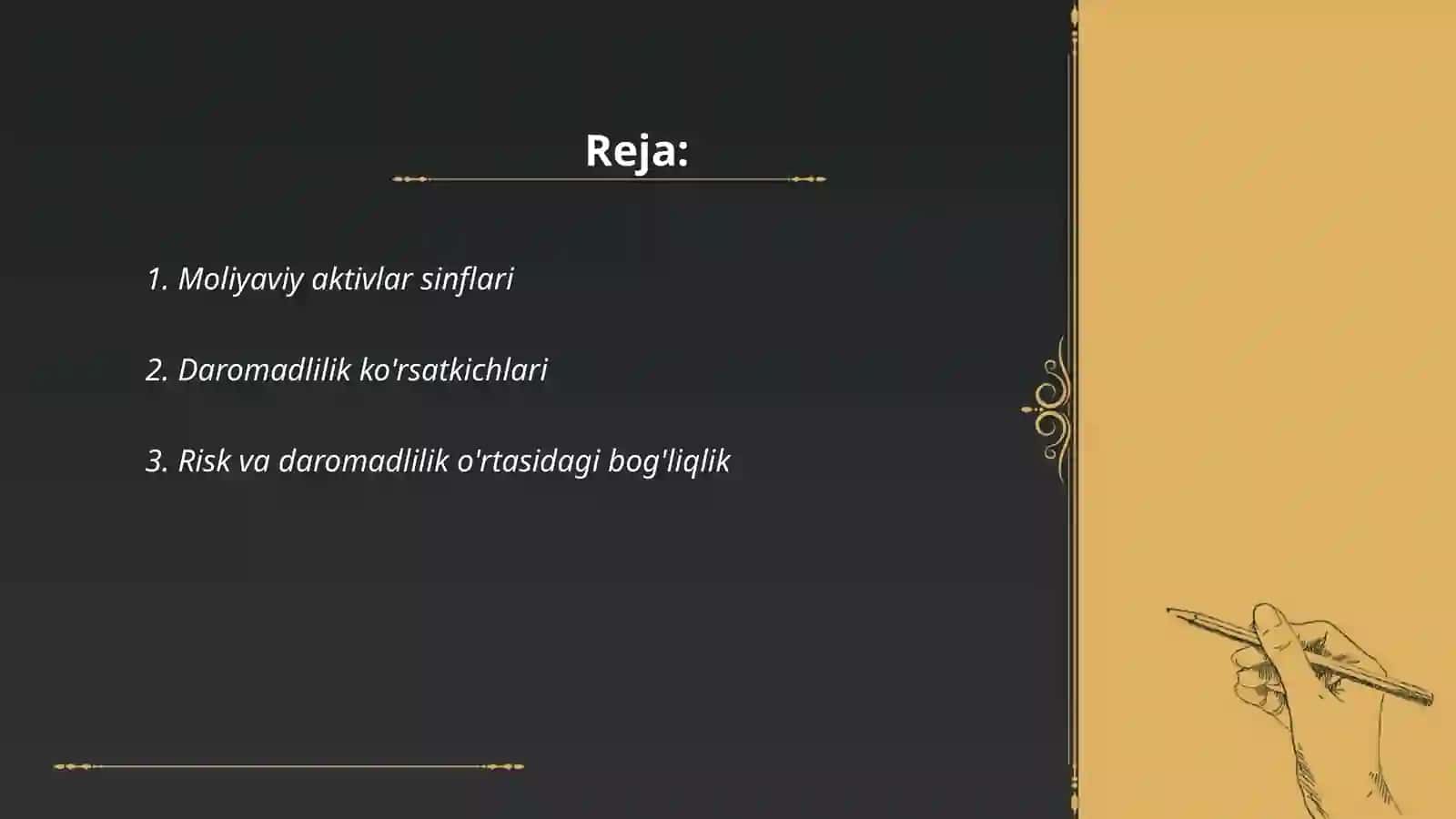 Moliyaviy aktivlar daromadliligini baholash 2