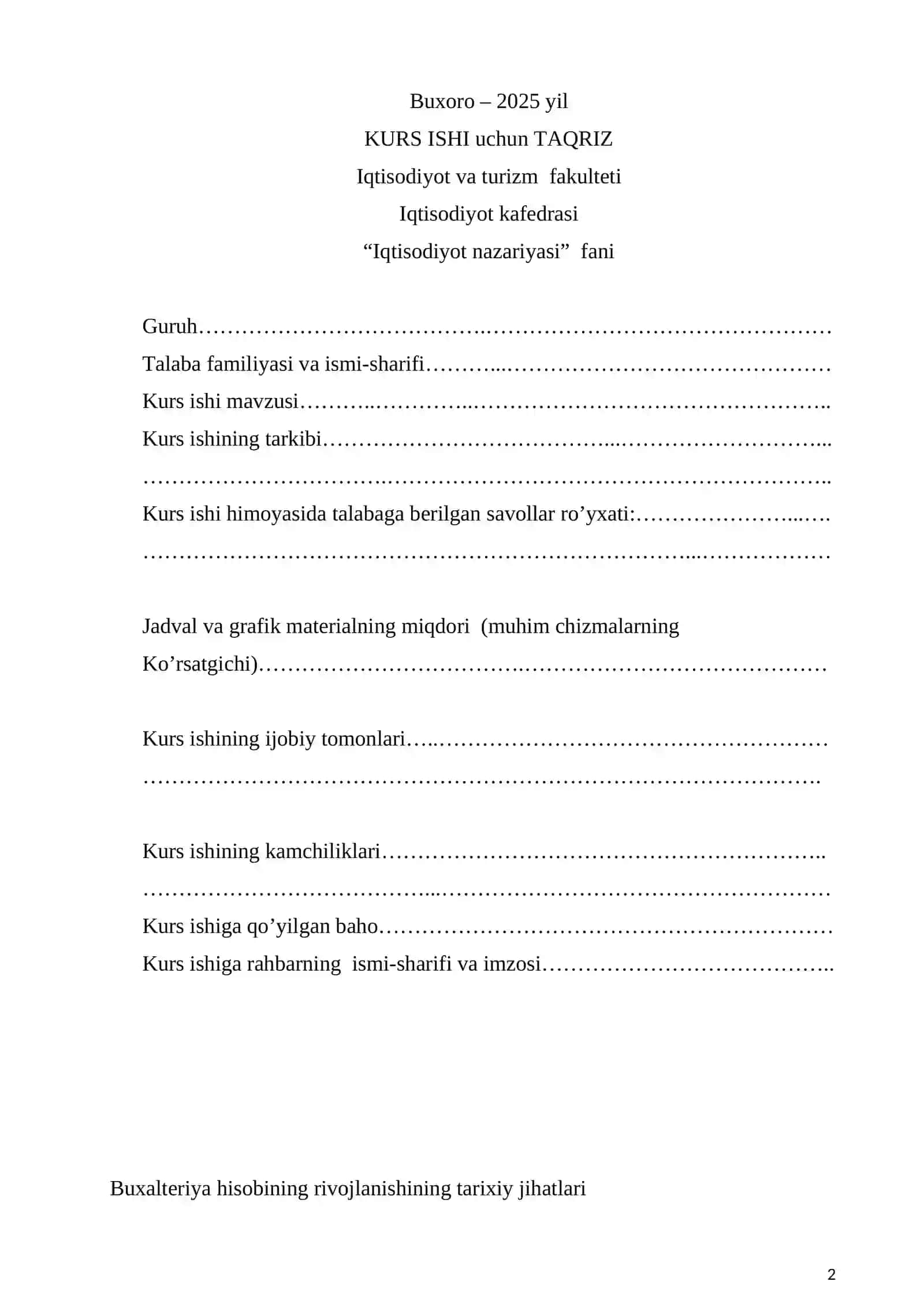 Buxalteriya Hisobiga kirish 2