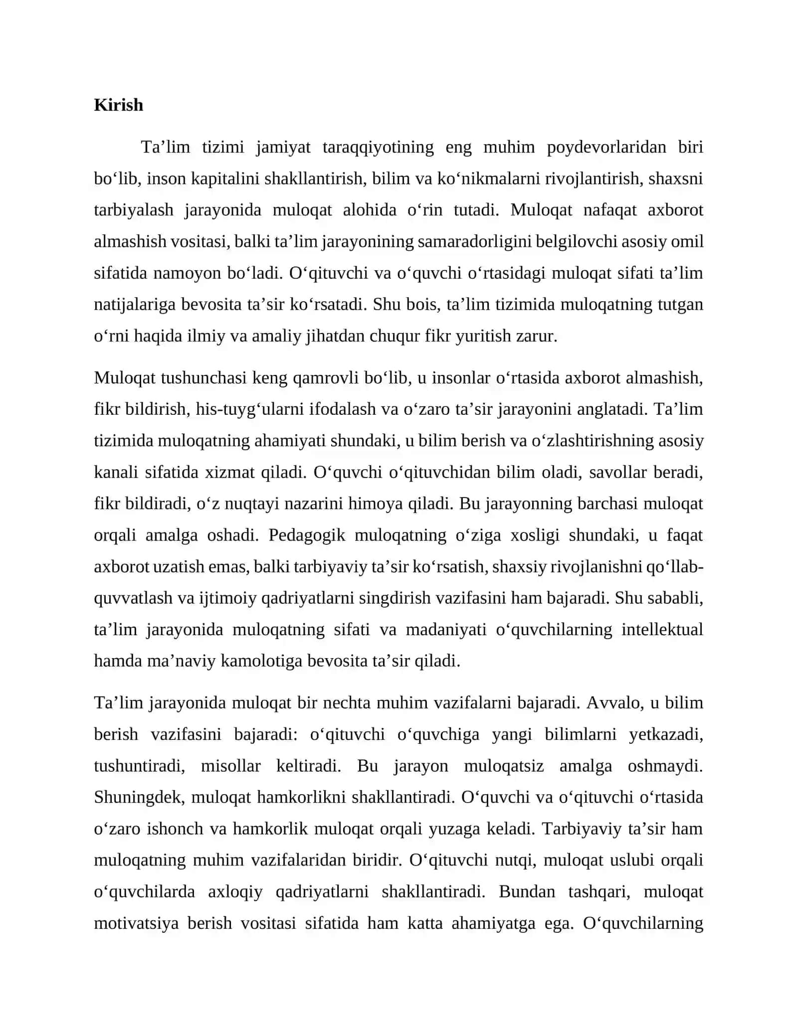 Muloqatning ta'lim tizimida tutgan o'rni 2