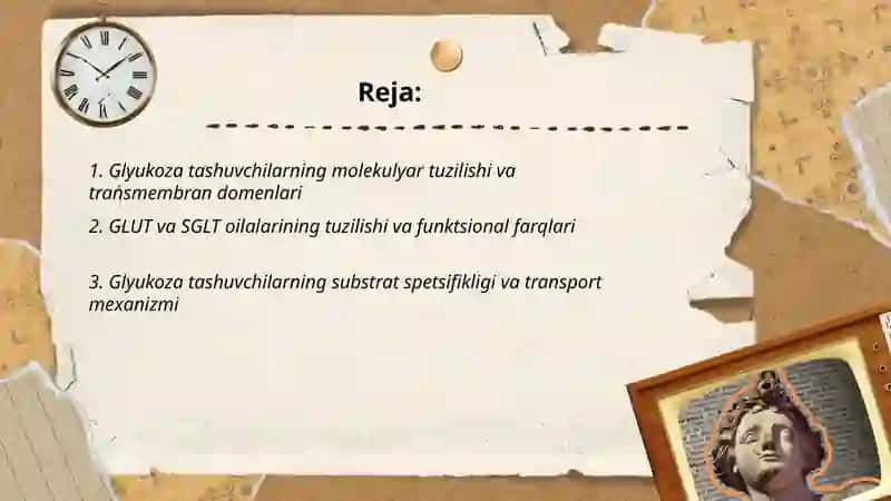 Glyukoza tashuvchilarning tuzilishi,spiksifikligi,klinik ahamiyati 2