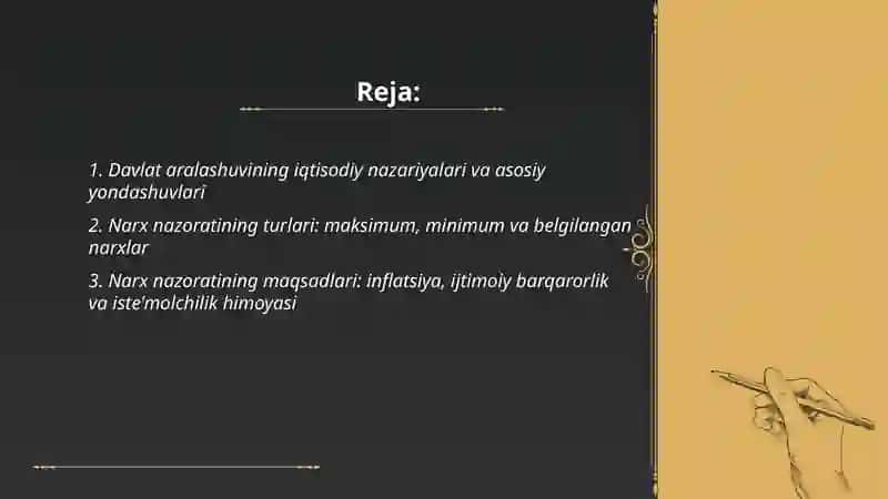 Iqtisodiyotda davlat aralashuvi va narx nazorati 2