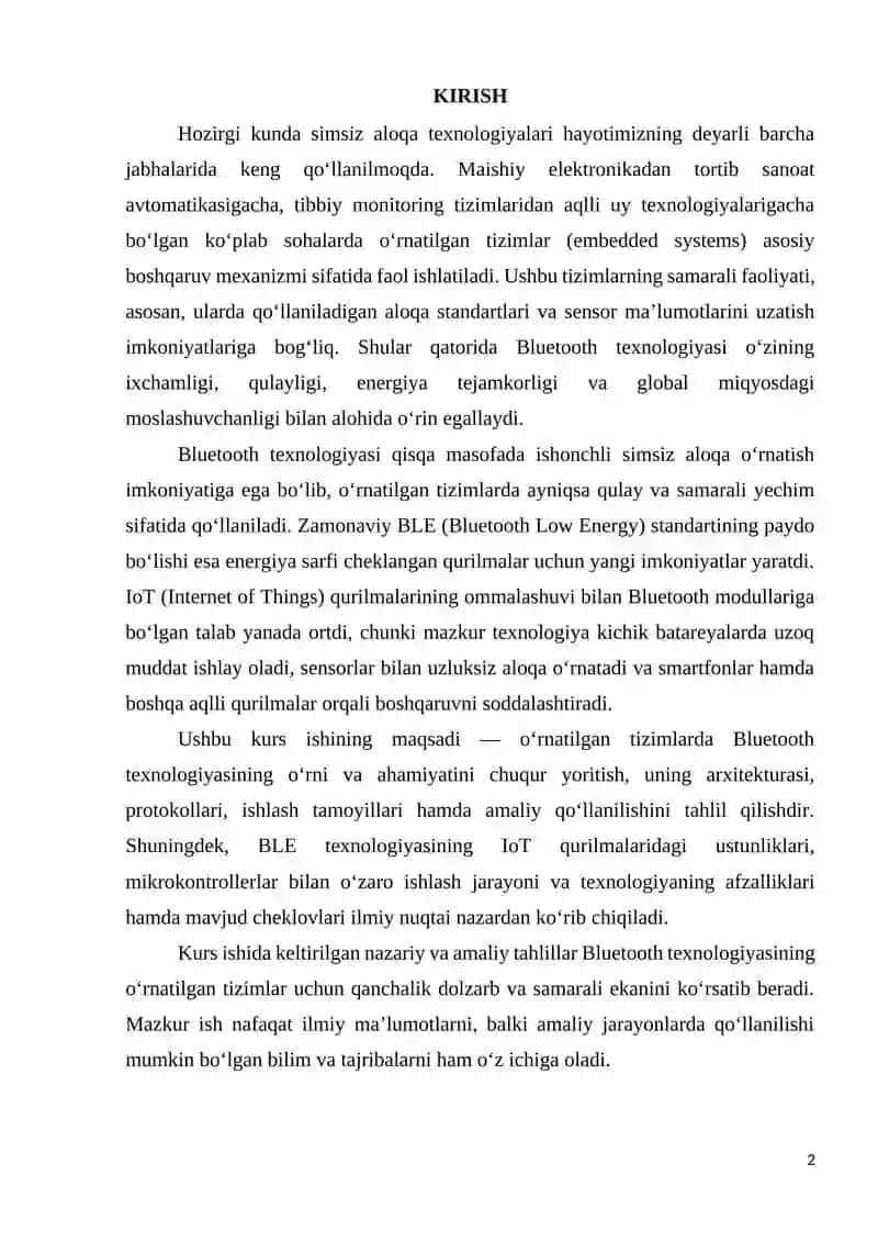 IoT (Internet of Things) qurilmalarida Bluetooth texnologiyasi 2