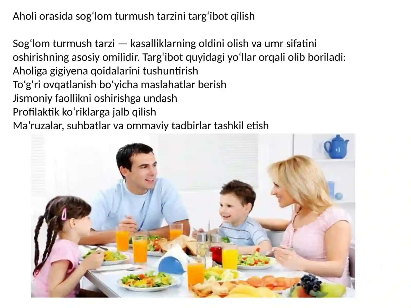 Aholi orasida sog‘lom turmush tarzini targ‘ibot qilish 2
