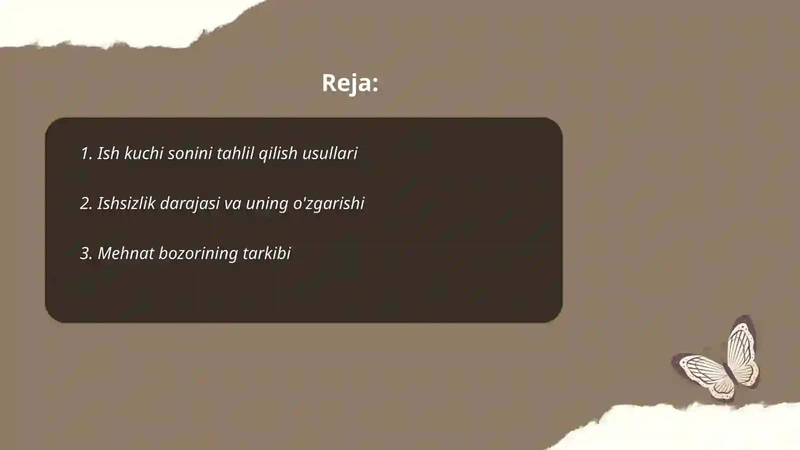 Ish kuchi soni, tarkibi va harakatini statistik o’rganish 2