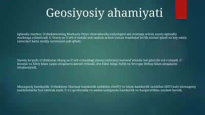 Ozbekiston Va Jahon Hamjamiyati 2